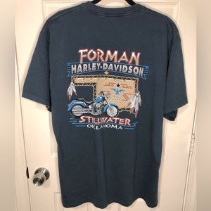 Harley Davidson T-Shirt Stillwater Oklahoma Blue Men’s XL.
